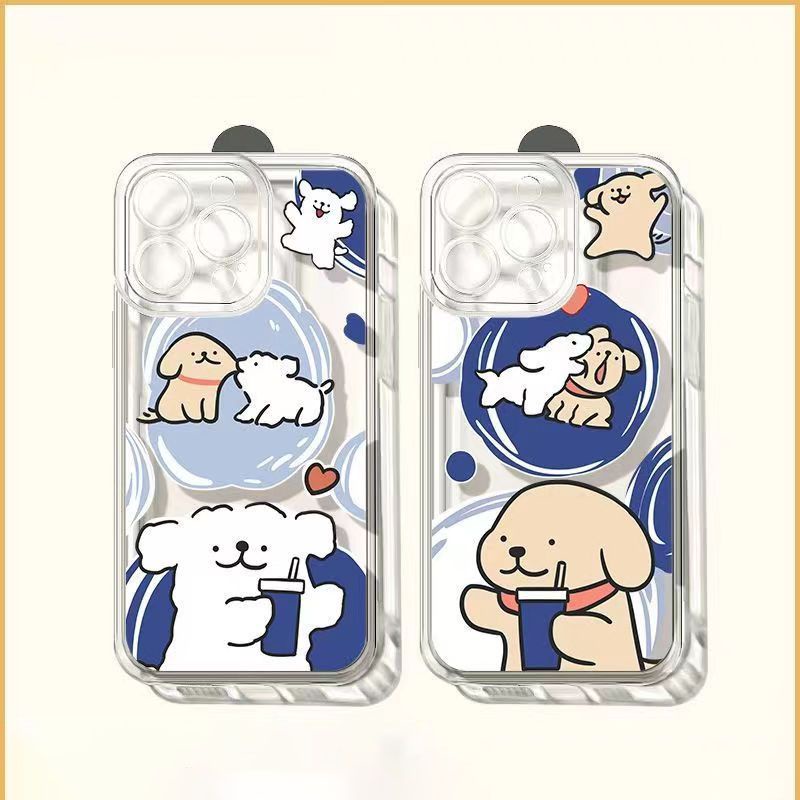เคสโทรศัพท์มือถือคู่รัก แบบนิ่ม ลายลูกสุนัข สําหรับ Iphone apple 13 13Promax 12 14 8p LLSZ 7