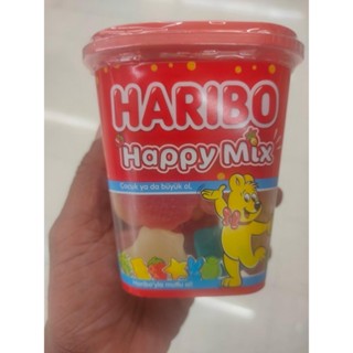 แฮริโป้ แฮปปี้ มิกซ์ วุ้นเจเป็นส่วนของผลไม้รวม Haripo Happy Mix Vegetarian Jelly is part of mixed fruit.