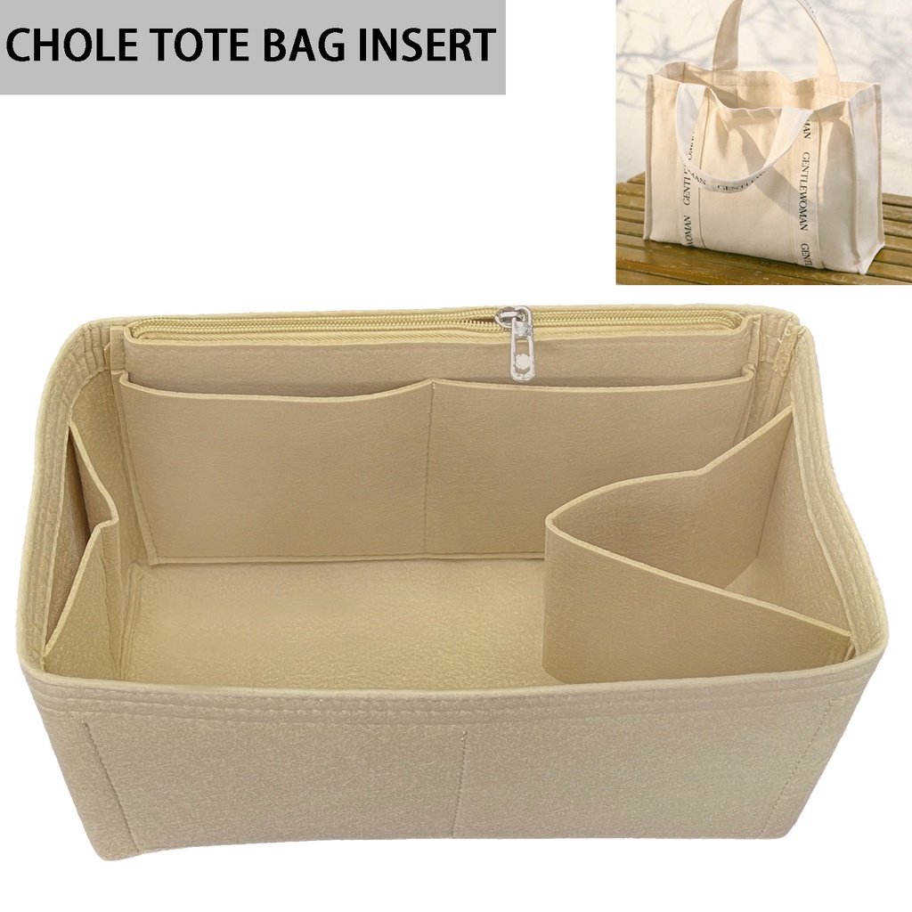 Gentlewoman CHOLE Tote จัดระเบียบ และดันทรงกระเป๋า กระเป๋าผ้าสักหลาด สําหรับใส่จัดเก็บของ D106