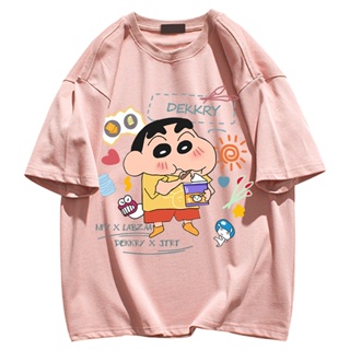 【Polyester】เสื้อยืดคอกลม แขนสั้น พิมพ์ลายการ์ตูนอนิเมะน่ารัก อเนกประสงค์ สําหรับผู้หญิง