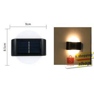 ไฟส่องสว่างแสงสวย Mini 6 LED  Solar light อะคริลิค  ติดผนัง ติดรั้วบ้าน