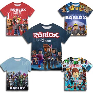 Roblox เสื้อยืดคอกลม แขนสั้น พิมพ์ลาย 3 มิติ ระบายอากาศ แฟชั่นฤดูร้อน สําหรับเด็กผู้ชาย