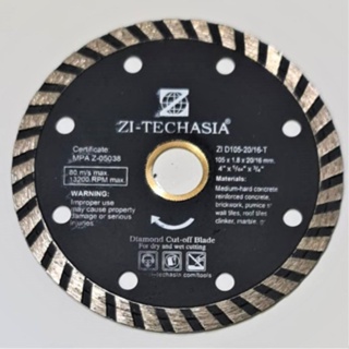 Zitec แผ่นตัดเพชร TURBO Zi-Techasia 4" ใบตัดเพชร Diamond cutting blades ขายดี จัดส่งฟรี ของแท้100%