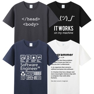 HOT QG เสื้อยืดคอกลมแขนสั้นผู้ชายฤดูร้อน HTML โปรแกรมเมอร์ geek ทีม GEEK clothes