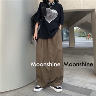 Moon  กางเกงขายาว กางเกงเอวสูง ย้อนยุค 2023 NEW ทันสมัย ins fashion Stylish A20M044 36Z230909