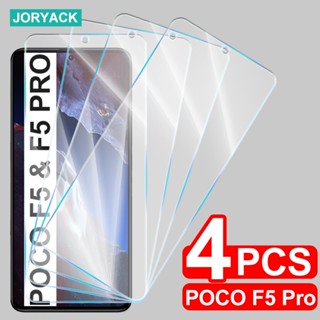 กระจกนิรภัยกันรอยหน้าจอ 9H กันระเบิด สําหรับ POCO F5 F5 Pro X5 X5 Pro 4 ชิ้น