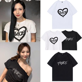 เสื้อยืดแขนสั้นลําลอง คอกลม ผ้าฝ้าย พิมพ์ลาย Kpop Twice READY TO BE CROP Top สําหรับผู้ชาย และผู้หญิง