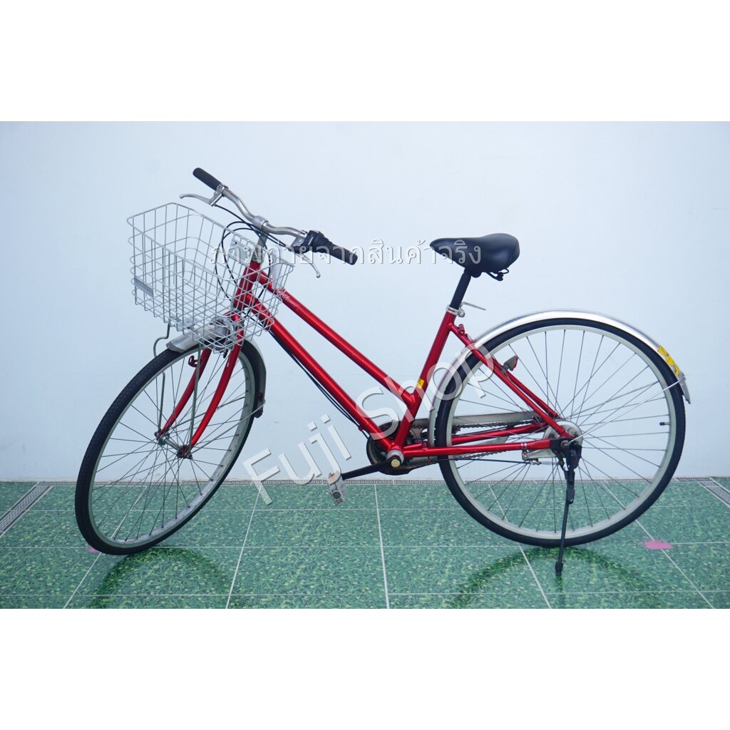 จักรยานแม่บ้านญี่ปุ่น - ล้อ 27 นิ้ว - มีเกียร์ - อลูมิเนียม - สีแดง [จักรยานมือสอง]