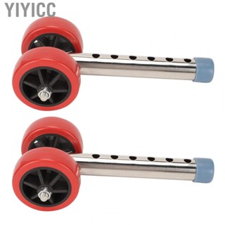 Yiyicc Walker Wheels  6 Levels Height Stainless Steel Flexible Rolling Replacement Walker Wheels 1 Pair Heavy Duty  for Outdoor