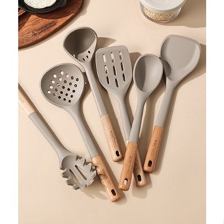 HERA ชุดเครื่องครัว ตะหลิว ทัพพี กระบวย ไม้พายซิลิโคน เครื่องครัว Silicone Kitchenware Utensils Set Turner Spatula Dipper Cooking Tools