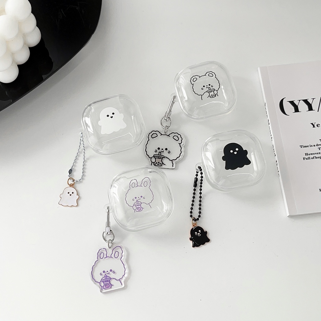 เคสหูฟังพลาสติกใส น่ารัก สําหรับ Samsung Buds Live 2 2Pro Pro FE Buds Live Buds Pro Buds 2