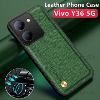 เคสโทรศัพท์มือถือหนัง PU นิ่ม TPU กันกระแทก ปิดด้านหลัง สําหรับ Vivo Y36 Y02A Y02s Y16 Y22 Y35 Y56 Y78 Y 36 Y 02s Y 02A Y 16 Y 22s Y 35 4G 5G