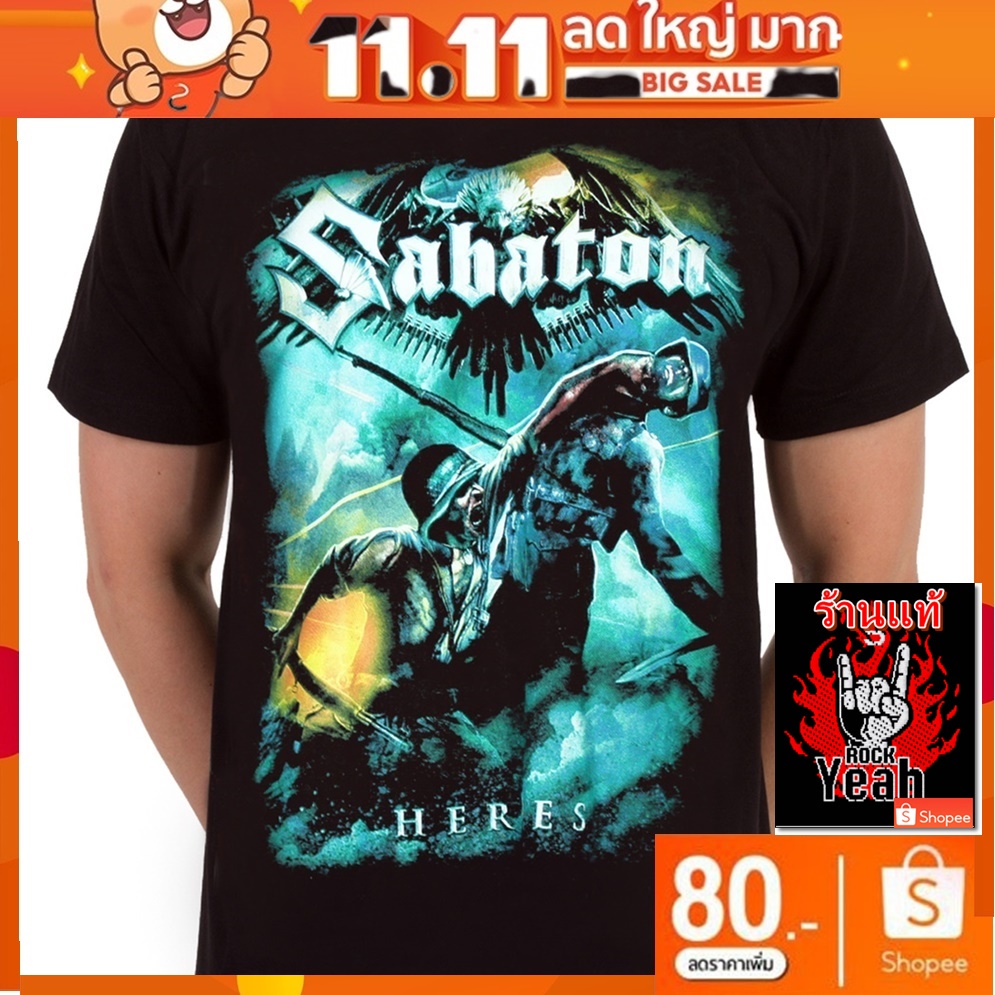 GOD ER  Sabaton ผ้าแฟชั่น  ด วงดนตรี วินเทจ RCM1473