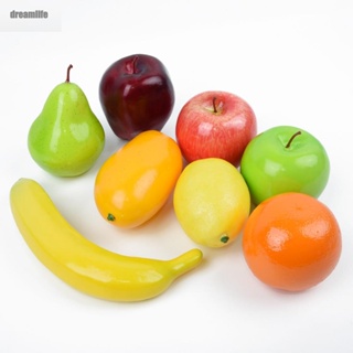 【DREAMLIFE】8Pcs Lifelike Artificial Fruits Plastic Fake Fruit Kitchen Table DIY Home Decor
