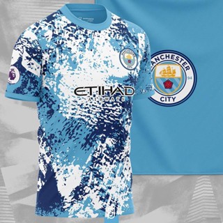 เสื้อยืดแขนสั้น ลายทีมฟุตบอล Manchester City HQ1 2023-2024 พลัสไซซ์ QH1