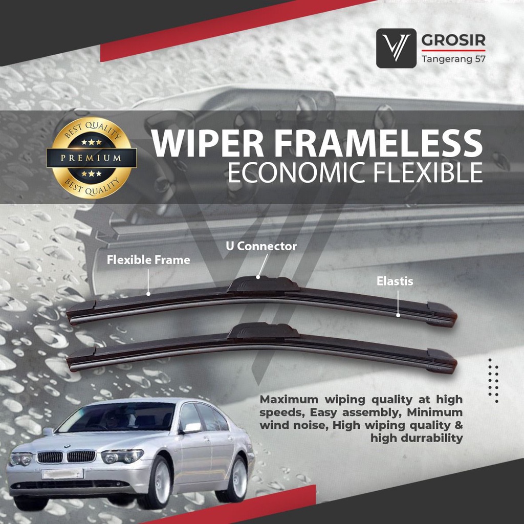 WIPER BMW E65 E68 SERIES 7 2001 FRAMELESS 2 ชิ้น