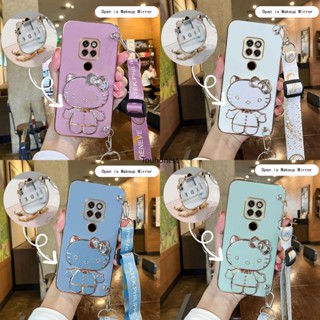 เคส Huawei Mate 20 Pro เคส Huawei Mate 20X เคส Huawei P30 Lite Casing Huawei Nova 4E Case Huawei Nova 3 Case Huawei Nova 3i Case Vanity Mirror Cute Hello Kitty Anime Stand Wrist Band With Metal Sheet Phone Cover Cassing Cases Case SK โทรศัพท์มือถือ