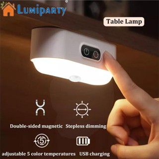 Lumiparty โคมไฟตั้งโต๊ะ Led เซนเซอร์ตรวจจับการเคลื่อนไหว ชาร์จ Usb โคมไฟตั้งโต๊ะ แม่เหล็ก โคมไฟข้างเตียง ห้องนอน