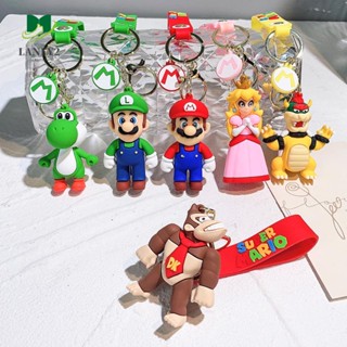 Alanfy พวงกุญแจ จี้ตุ๊กตา Mario Bros เครื่องประดับ สําหรับตกแต่งรถยนต์ DIY