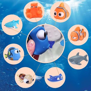  8PCS Underwater World Baby Bathing Water Spray Floating Ocean Animal Toys Bathing Toys