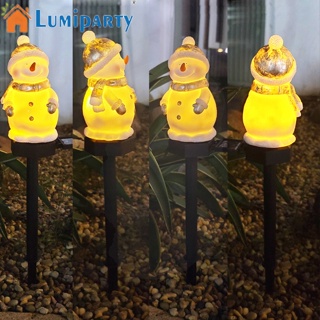 Lumiparty โคมไฟ Led พลังงานแสงอาทิตย์ รูปสโนว์แมน สําหรับตกแต่งสวน กลางแจ้ง