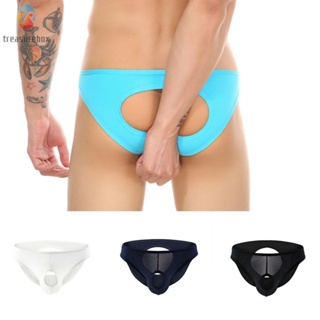 【TRSBX】Briefs Open Hole Underwear Breathable Bulge Comfy Knicker M-2XL Men Nylon