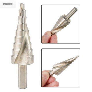 【DREAMLIFE】Step Drill Bits Silver Spiral Power Reamer Replacement Stainless Steel Cone