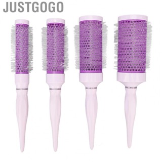 Justgogo Round Brush Reduce Hair Dryness Promote Healthy Hair Growth Nylon Styling Hair