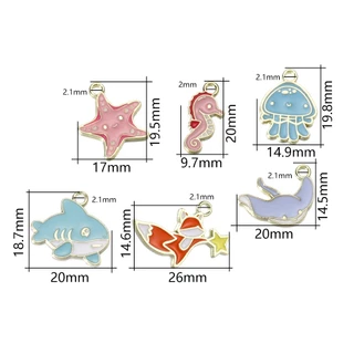 St.kunkka 10pcs ดอกไม้ปลาดาวหัวใจโป๊กเกอร์ Swallow Elk Sparkling Star Fox Shark Multi-สไตล์น้ํามันหยดจี้โลหะผสมสังกะสีจี้สําหรับเครื่องประดับสร้อยข้อมือ