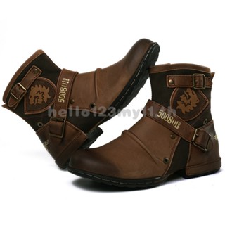 รองเท้าบูทหุ้มข้อ มีซิป สไตล์อังกฤษ คุณภาพสูง แฟชั่นสําหรับผ…