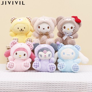 JIVIVIL ญี่ปุ่น Sanrio ของเล่นตุ๊กตาพวงกุญแจน่ารัก Kulomi รูปหัวเมโลดี้ลอเรล