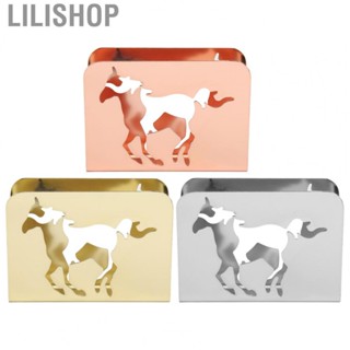 Lilishop Freestanding Paper Napkin Holder  Hollow Horse Pattern Iron Napkin Holder  Scratch  for Office