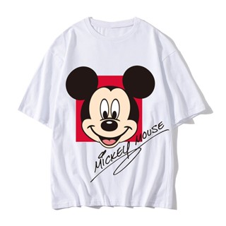 เสื้อมิกกี้เมาส์น่ารัก เนื้อนุ่ม ใส่สบาย เสื้อยืดใส่ได้ทั้งชายและหญิง คอตตอน Mickey Mouse คอกลม  แขนสั้นสวยๆ