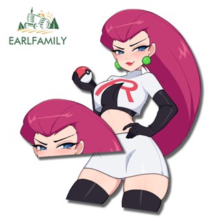 Earlfamily สติกเกอร์ Pokemon Jessieee Peek 13 ซม. x 7.9 ซม. ป้องกันรอยขีดข่วน สําหรับติดตกแต่งรถยนต์ แล็ปท็อป ตู้เย็น