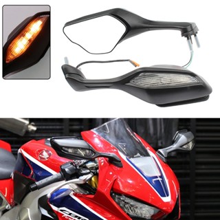 กระจกมองหลังรถจักรยานยนต์ CBR 1000 RR พร้อมไฟเลี้ยว สีดํา สําหรับ CBR1000RR 2017-2021 18 19 20