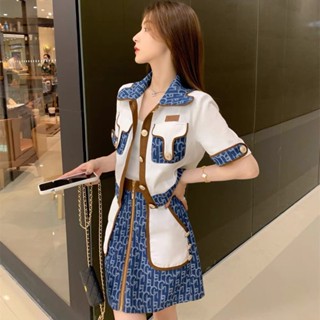 MUEL Original ~ Set Summer 2023 New Design Sense Foreign Style Denim Skirt Two-piece Set