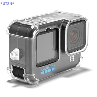 Utzn&gt; ใหม่ เคส TPU ป้องกันเลนส์กล้อง สีดํา สีขาว พร้อมสายคล้อง สําหรับ gopro hero 9 10 11 pro Hero11