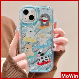 Mowin - เข้ากันได้สำหรับ เคสไอโฟน เคสไอโฟน11 เคส iphone 11 เลเซอร์สะท้อนแสงเคสใส TPU เคสนิ่มถุงลมกันกระแทกน่ารัก Surf Animal ใช้ได้กับ iPhone 13 Pro max 12 Pro Max 11 xr xs max 7Plus 8Plus