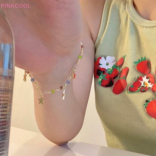 Pinkcool สร้อยข้อมือ ประดับลูกปัดคริสตัล รูปดาว หลากสี สไตล์วินเทจ เครื่องประดับแฟชั่น สําหรับผู้หญิง ขายดี