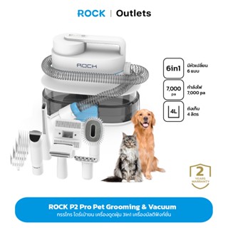 ROCK P2 Pro แปรงเก็บขนสัตว์เลี้ยง เครื่องตัดขน ไดร์เป่าขนสุนัข ระบบลมร้อน Pet Grooming Kit ความจุ4L ฟังก์ชั่นนวด กระตุ้น