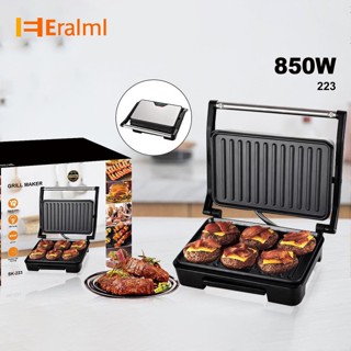 Eralml เครื่องทําแซนวิช 750w ไม่ติดผิว อเนกประสงค์ สําหรับ 2-3 คน