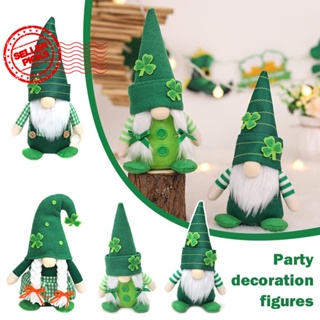 St Patricks Day ตุ๊กตาโนม ผ้ากํามะหยี่ขนนิ่ม ไร้หน้า สีเขียว สําหรับตกแต่งปาร์ตี้ U6I7