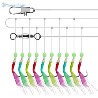 10 ชิ้น ตะขอ เหยื่อ ฟิตติ้ง พร้อม เหยื่อ Herring / Hook Rigs / String Hooks สแตนเลส