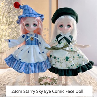 ใหม่ ตุ๊กตาการ์ตูน BJD 3D 23 ซม. หลายข้อต่อ แต่งตา DIY ของเล่น สําหรับเด็กผู้หญิง