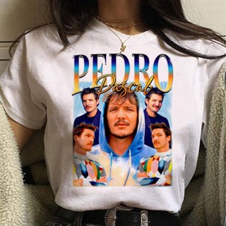 เสื้อยืด พิมพ์ลายกราฟฟิค Pedro Pascal ตลก สําหรับผู้หญิง y2k