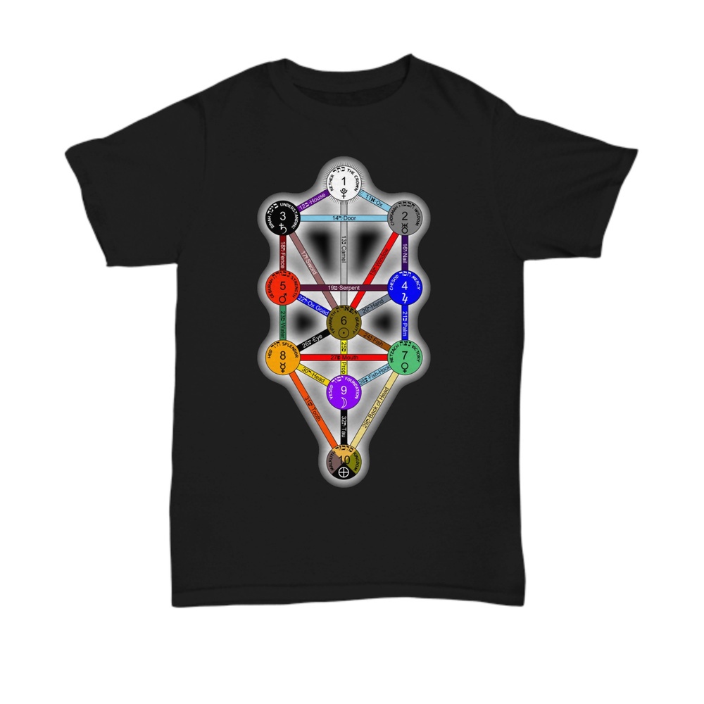 Occulting Kabbalah Tshirt Qabalistic Tree Of Life Sephirot สัญลักษณ์ Esoteric Tee cotten tee