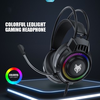 ชุดหูฟัง แบบมีสาย RGB Esports พร้อมไมโครโฟน สวมใส่สบาย สําหรับคอมพิวเตอร์ แล็ปท็อป พีซี [CAN]