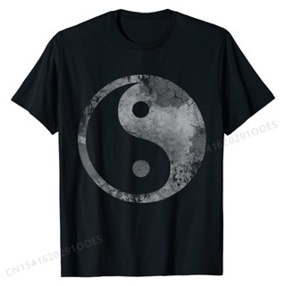 แฟชั่นใหม่ล่าสุด เสื้อยืดลําลอง ผ้าฝ้าย แขนสั้น พิมพ์ลาย Yin Yang Taoist Taoism Tao สไตล์วินเทจ สําหรับผู้ชาย