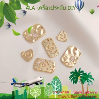 ❤️เครื่องประดับ DIY❤️จี้ป้ายแท็ก รูปดาว ดวงจันทร์ ฝังเพทาย ชุบทอง 14K ทรงสี่เหลี่ยม แฮนด์เมด DIY สําหรับทําเครื่องประดับ สร้อยคอ สร้อยข้อมือ[จี้/ลูกปัด/สร้อยคอ/สร้อยข้อมือ/กําไลข้อมือ/ต่างหู]