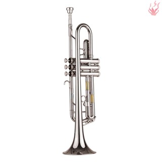 I-standard Bb Trumpet เครื่องดนตรี ทรัมเป็ต ทองเหลือง ชุบนิกเกิล พร้อมปากเป่า ถุงมือ ผ้าทําความสะอาด